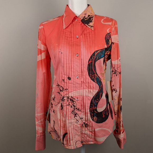 snake print dress shirt